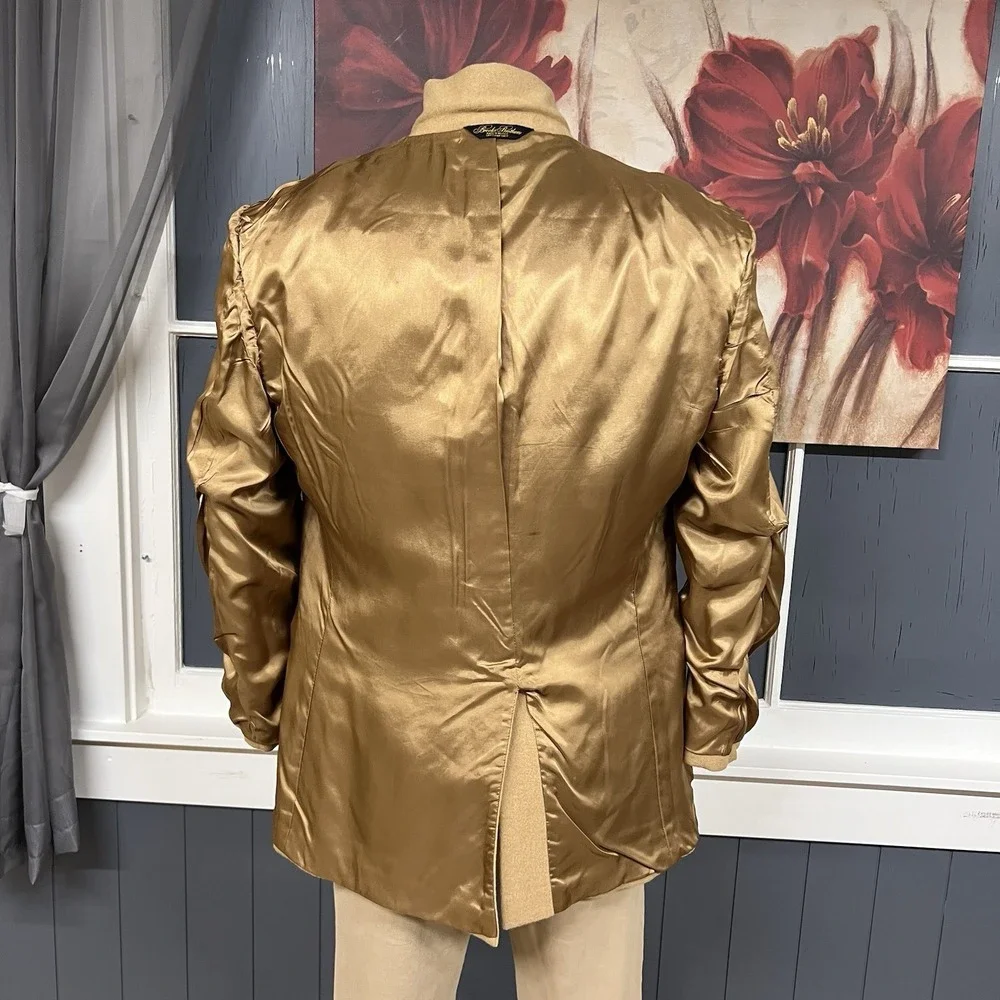 Vintage Brooks Brothers Camel Hair Blazer Jacket Sport Coat Mens 43R Khaki